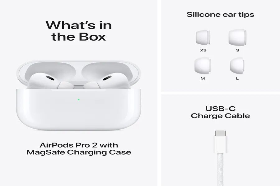 Apple AirPods Pro 2nd Generation wireless earbuds with USB-C case product photo placeholder