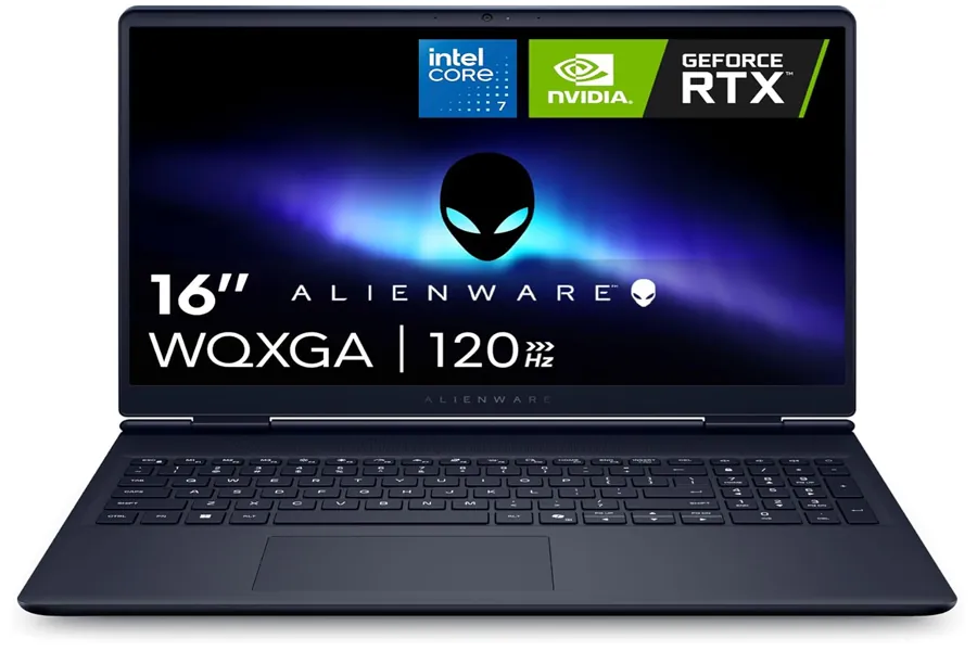 Alienware laptop option represented in a gaming-ready desk setup
