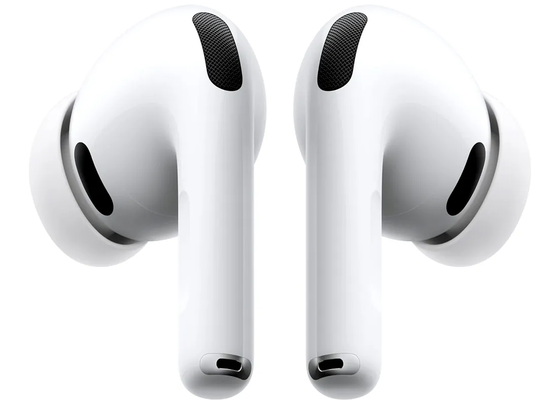 Close-up of premium wireless earbuds showing comfortable ear tips and modern finish