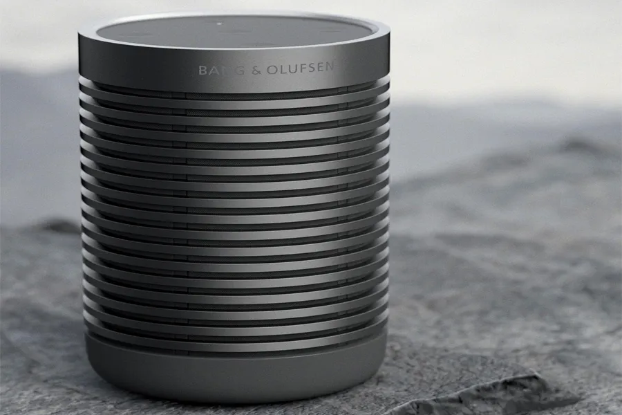 Bang and Olufsen Beosound Explore portable waterproof Bluetooth speaker for outdoor use