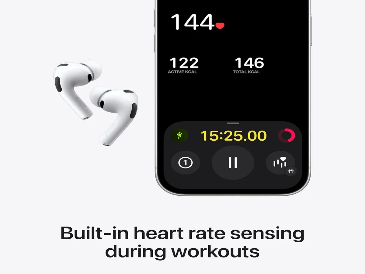 Apple AirPods Pro 3 wireless earbuds with charging case on a clean dark background