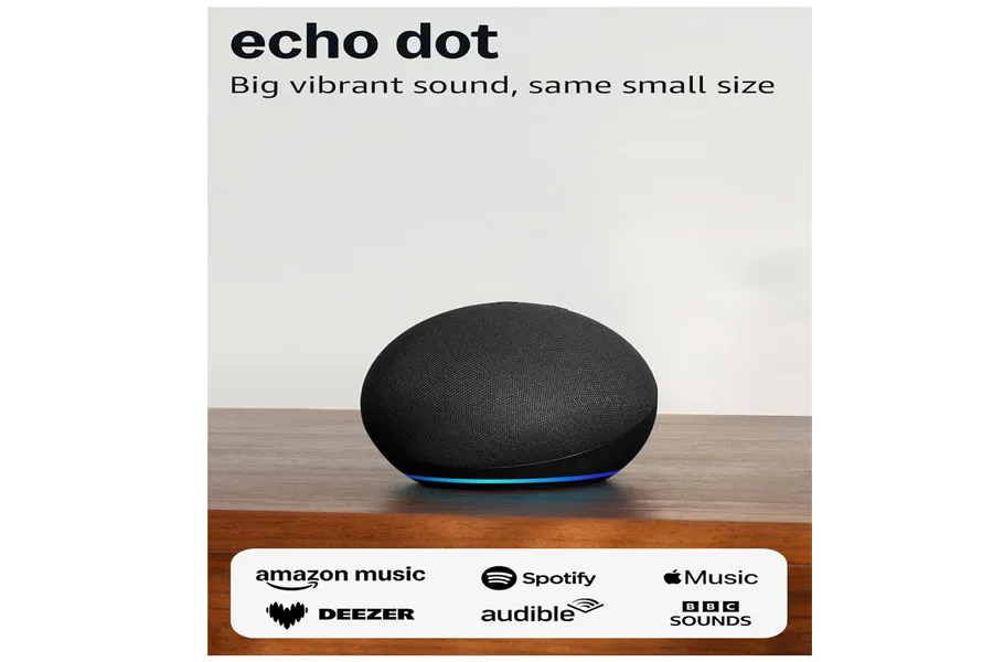 Echo Dot newest generation smart speaker in charcoal for Alexa voice control