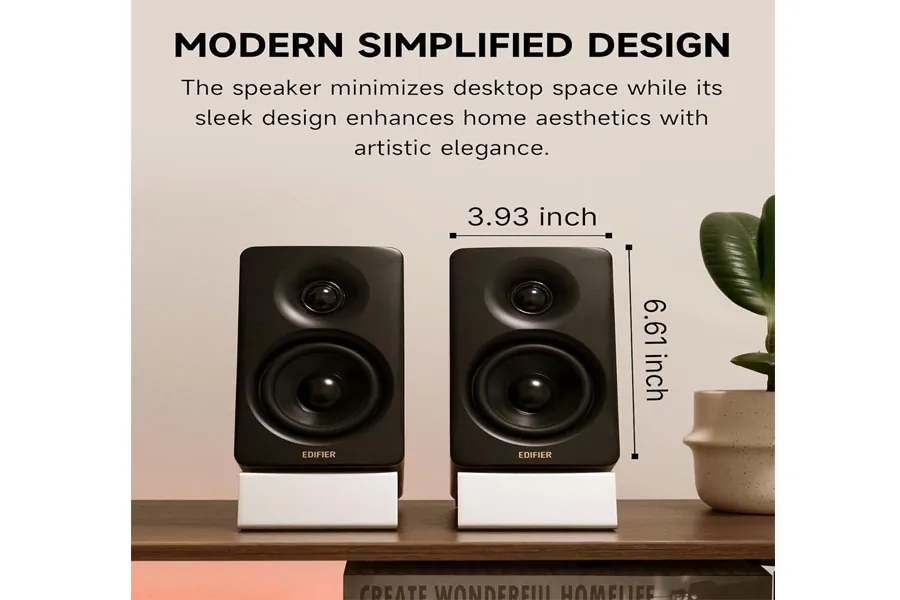 Edifier M60 multimedia speakers in classic oak finish
