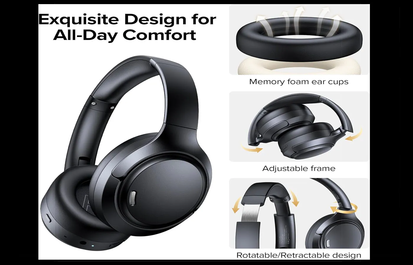 Hybrid active noise cancelling bluetooth over-ear headphones product card image