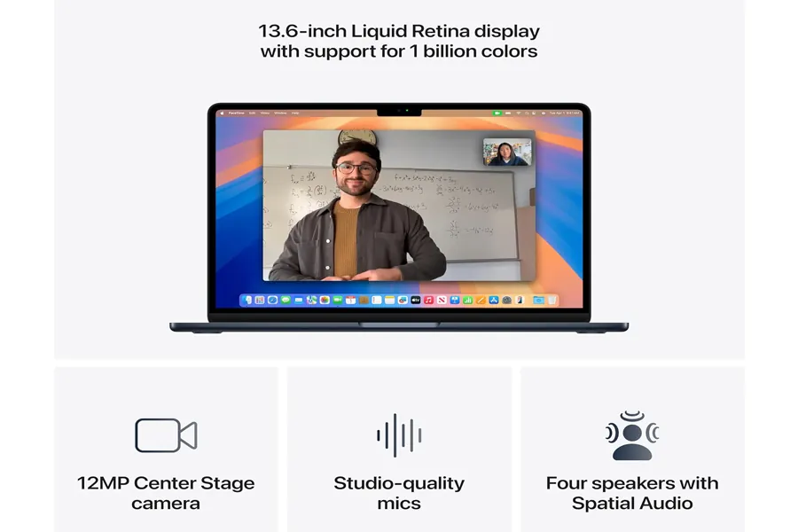 Apple MacBook Air M4 in Midnight with minimalist background