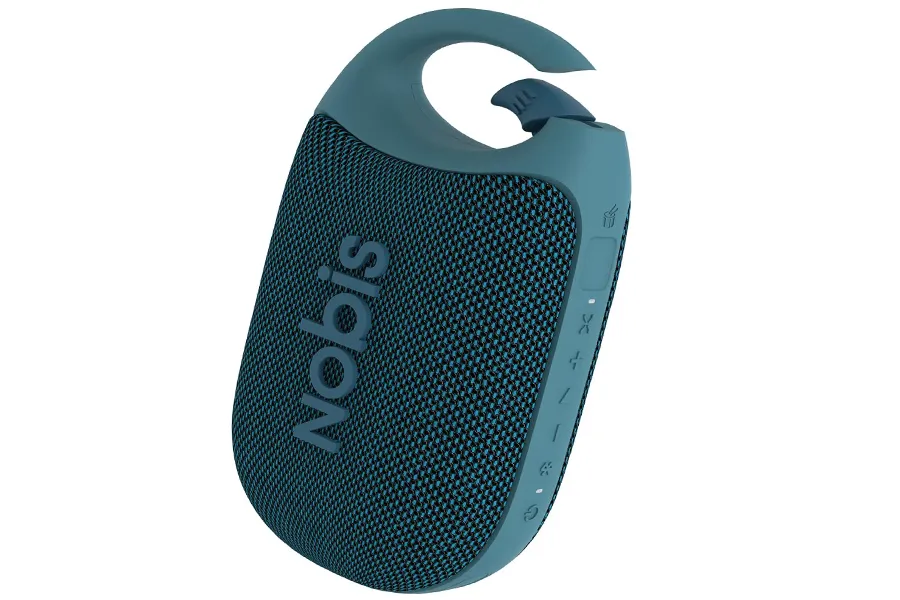 NOBIS Clip N1 portable Bluetooth speaker with app control for outdoor and adventure use