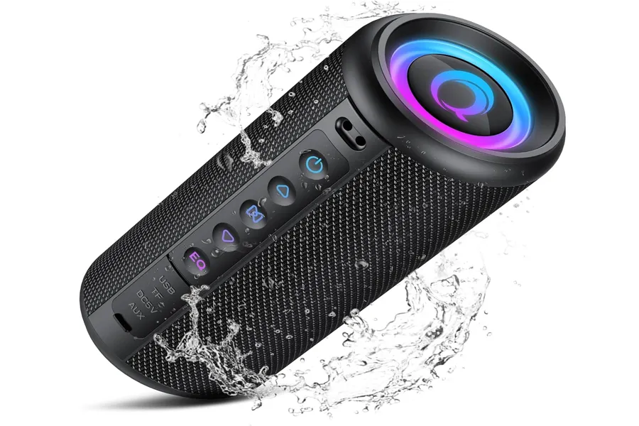 Portable Bluetooth speaker with RGB lights for outdoor party and travel use