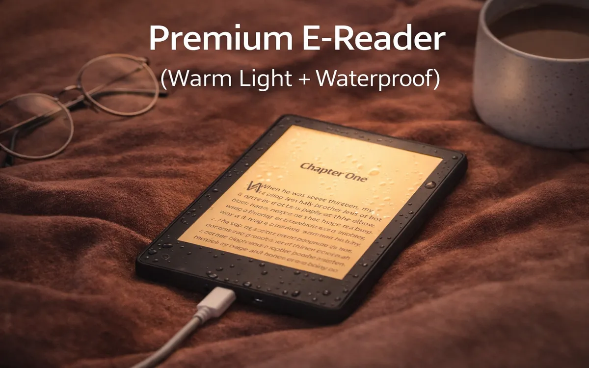 Premium e-reader with warm light