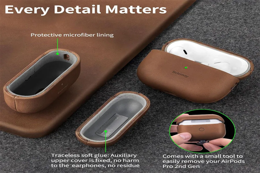 Premium leather case accessory for AirPods Pro 2 product photo placeholder