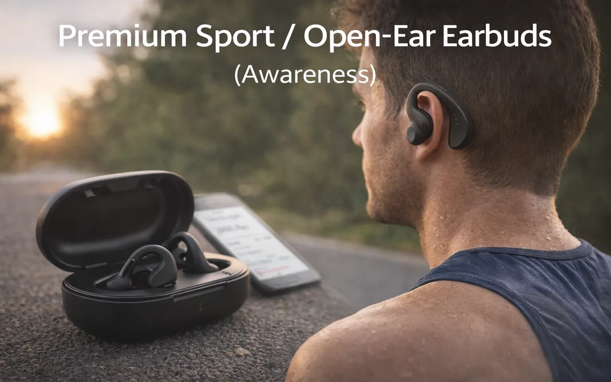 Premium open-ear or sport earbuds