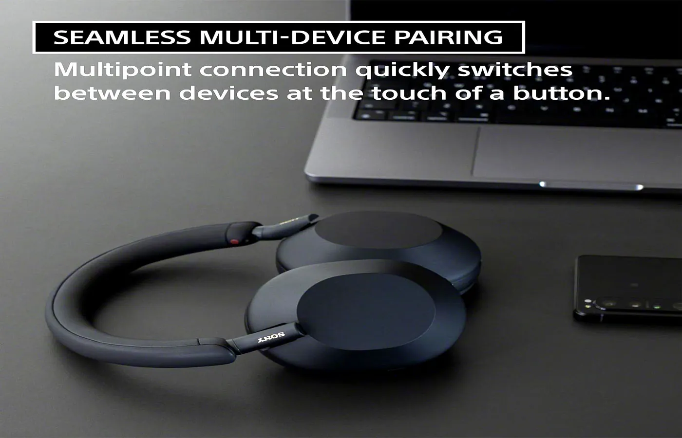 Over-ear wireless headphones on a modern workspace representing comfort and focus listening