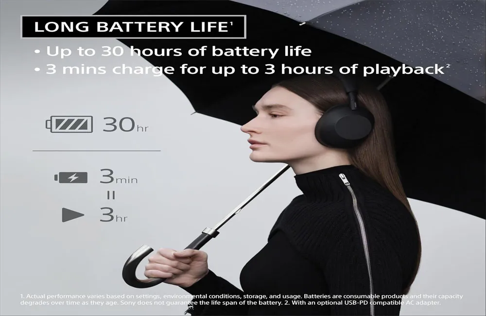 Sony WH-1000XM6 noise cancelling headphones being used for travel and focused listening
