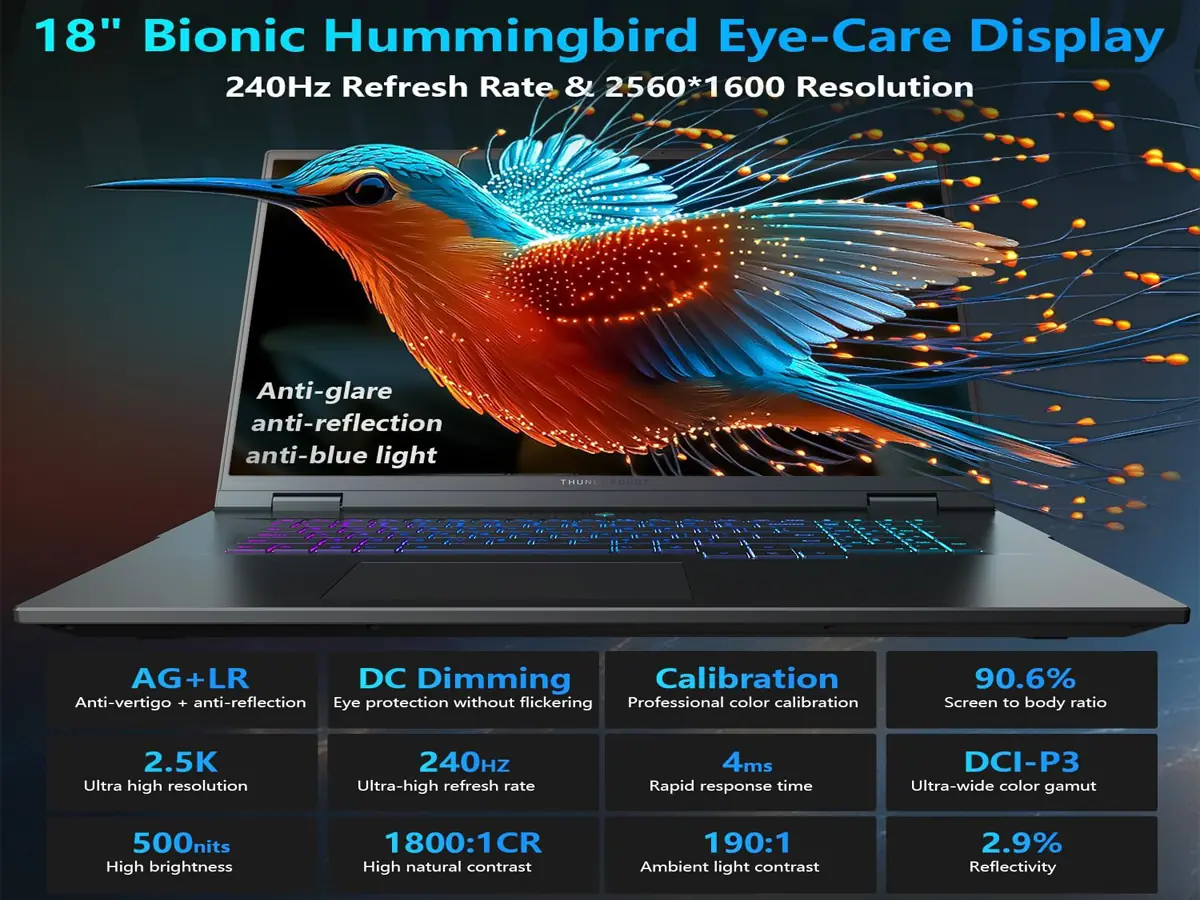 Thunderobot Zero 18 Pro gaming laptop product photo highlighting premium design and performance-ready build