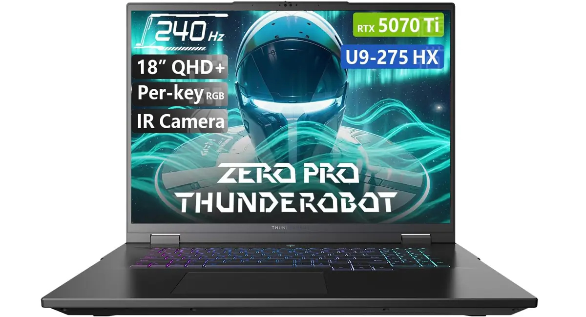 Close-up product photo showing keyboard lighting and premium build details