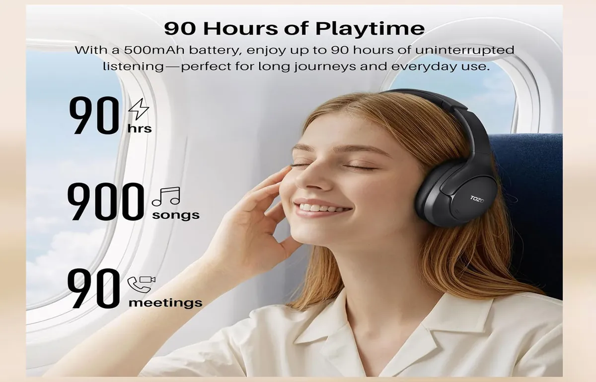 TOZO HT3 hybrid noise cancelling over-ear headphones product card image
