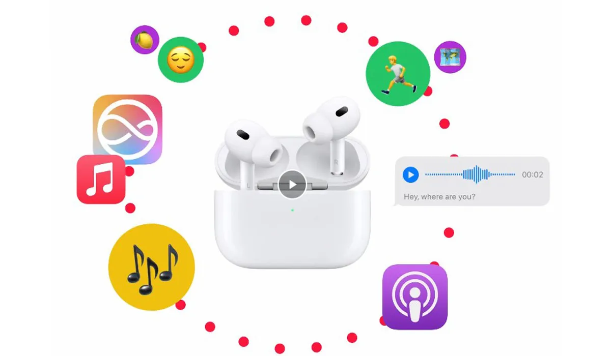 Professional using wireless earbuds during a video meeting in a modern workspace