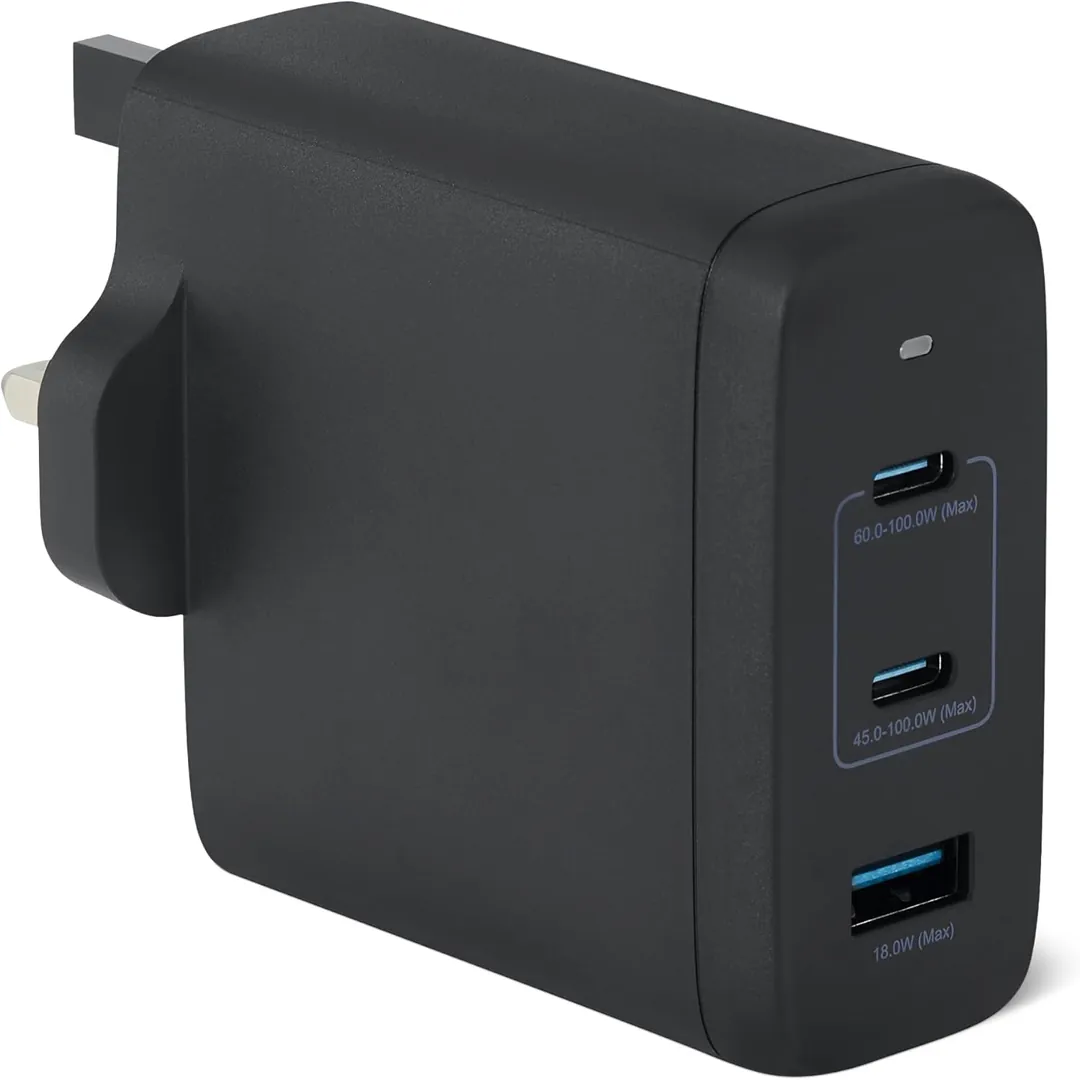 Amazon Basics 120W 3-port GaN charger product card