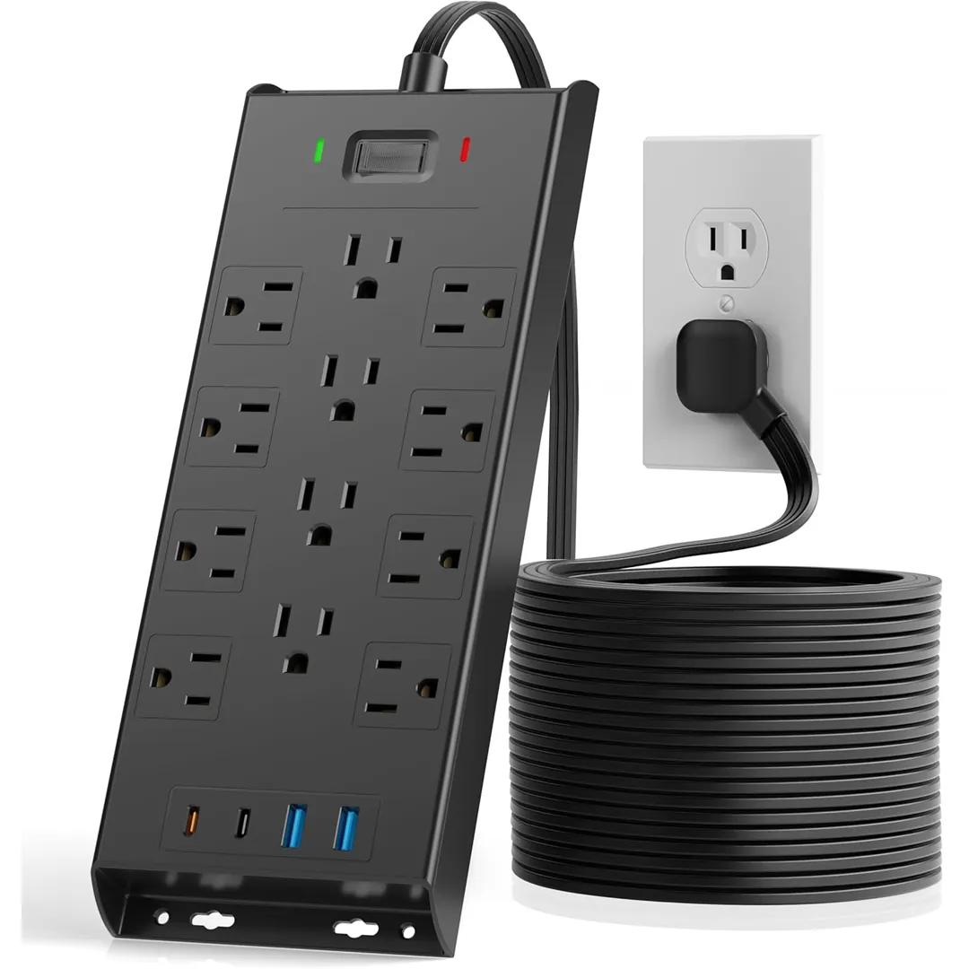 LeZone surge protector power strip with USB ports