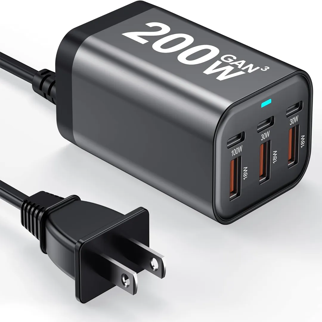 BKELHS 200W 6-port GaN fast charging station card image