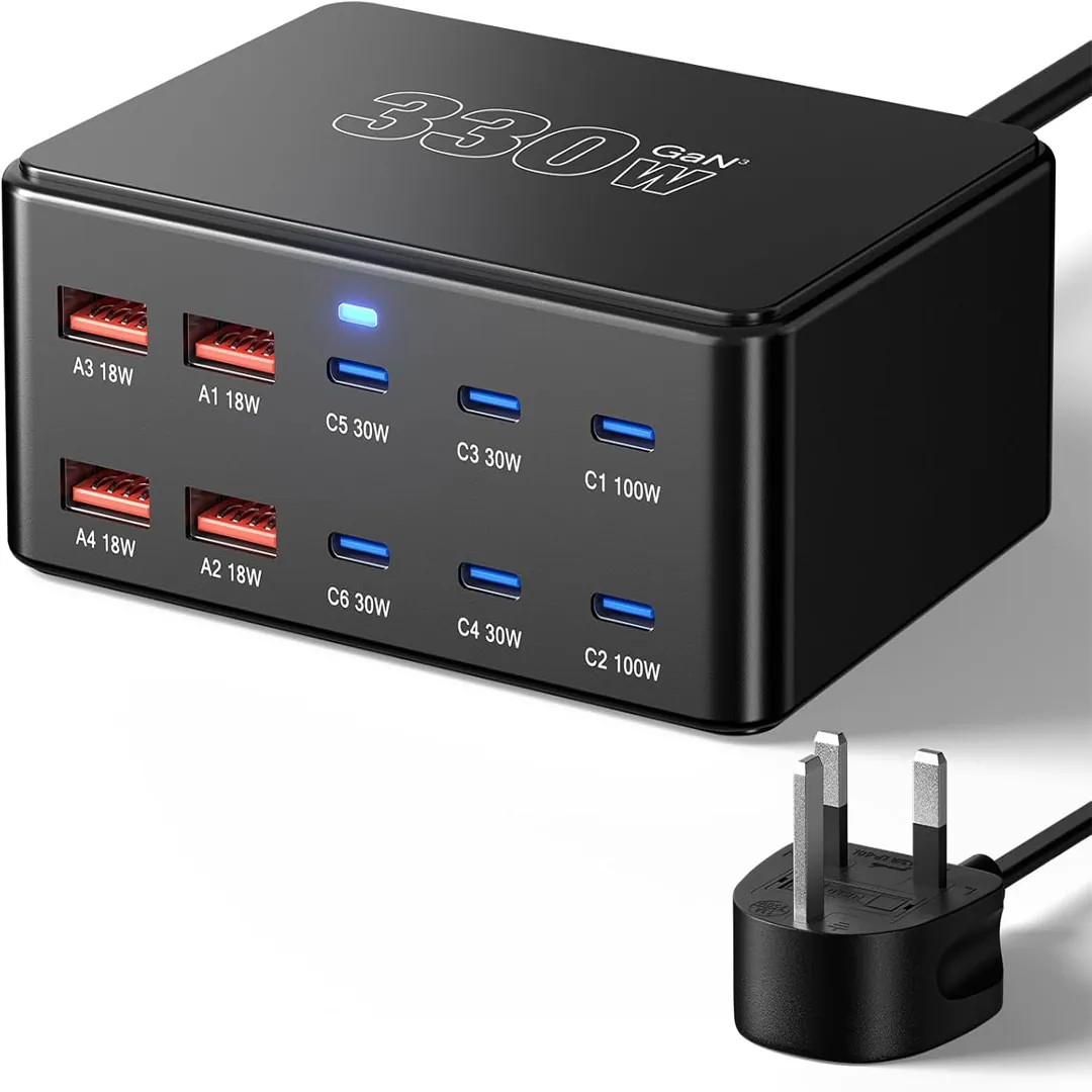 330W 10-port USB charging station product card