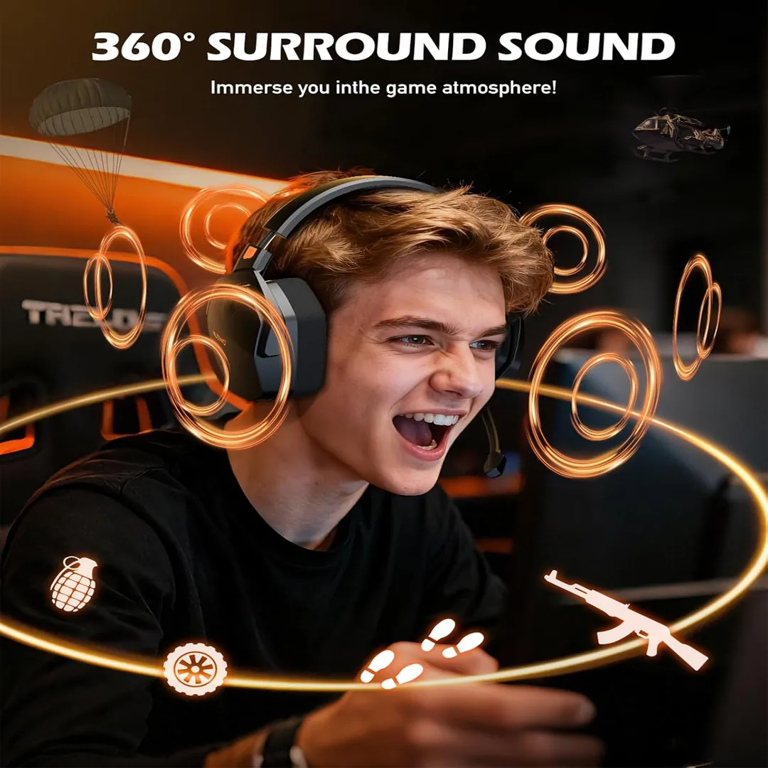 NUBWO G06 dual wireless gaming headset battery focus