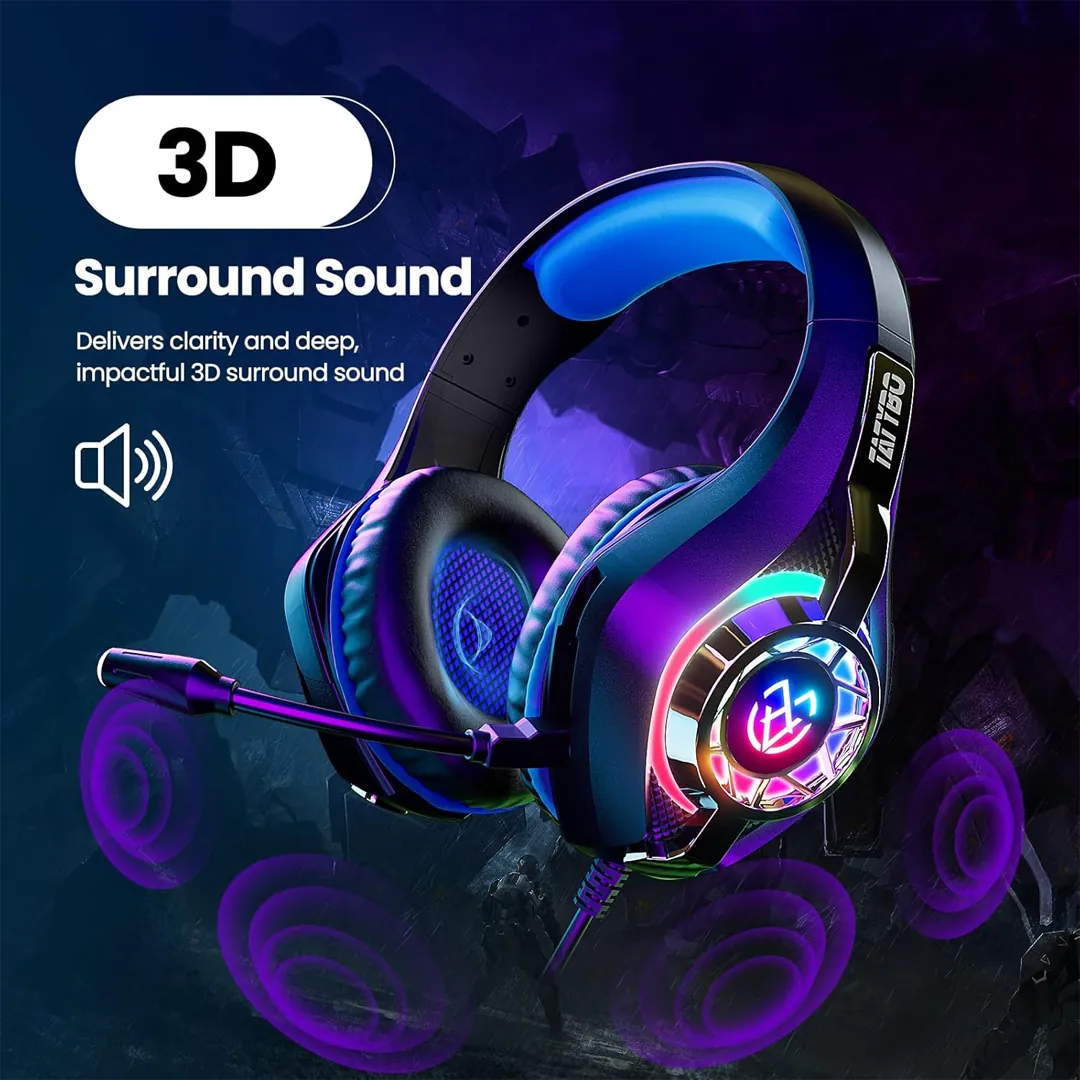 Tatybo gaming headset for PS5 PS4 PC Xbox black blue product image