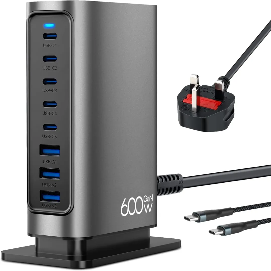 600W 8-port USB-C charging station product card