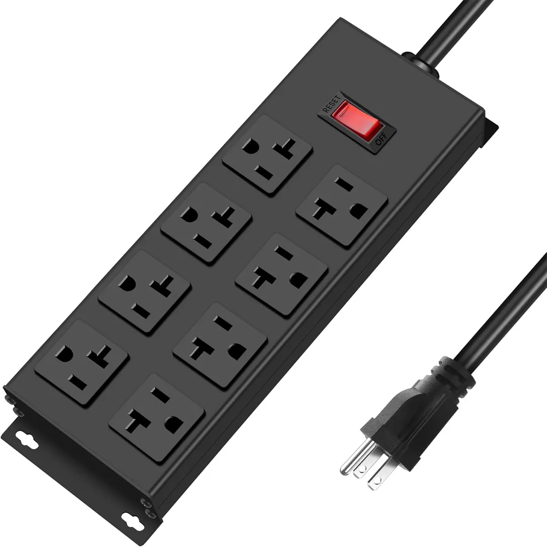 Heavy duty power strip with multiple outlets