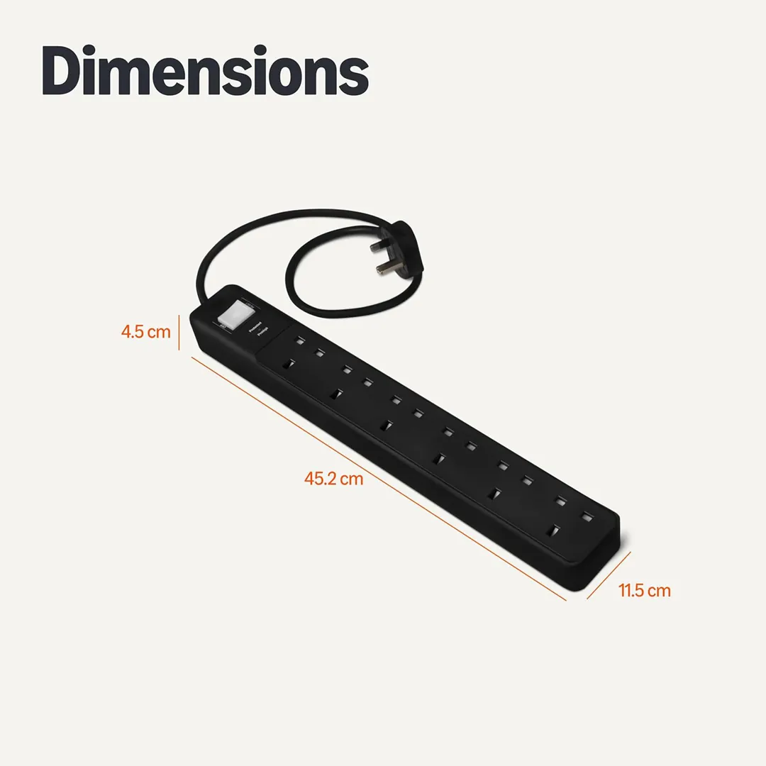Amazon Basics 6 outlet surge protector power strip product image