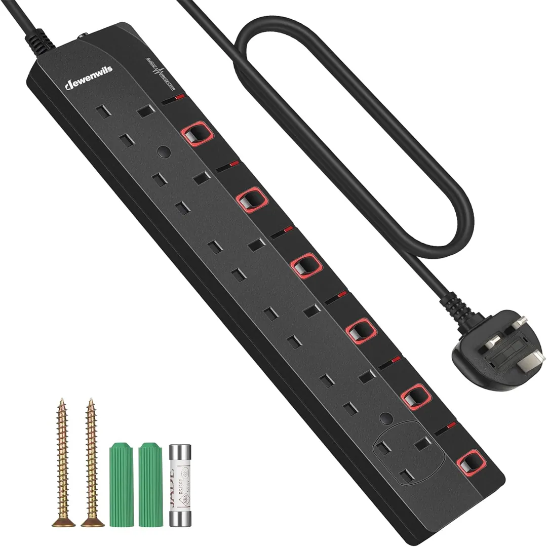 DEWENWILS 6 way surge protected extension lead product image