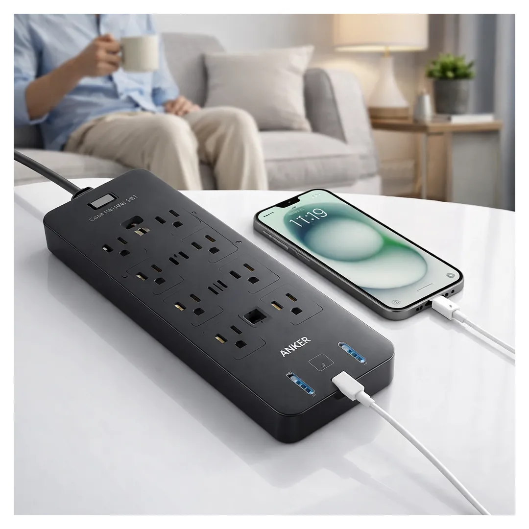 Anker 351 power strip with multiple AC outlets and USB charging ports