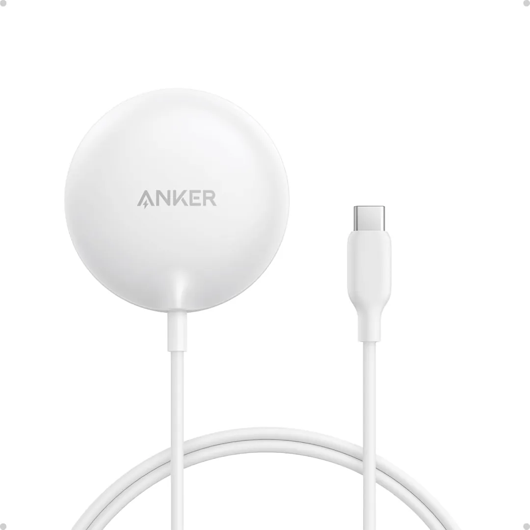 Anker MagSafe charger pad compatible MagGo iPhone wireless charging pad white