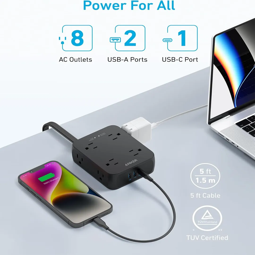 Anker surge protector power strip with USB charging