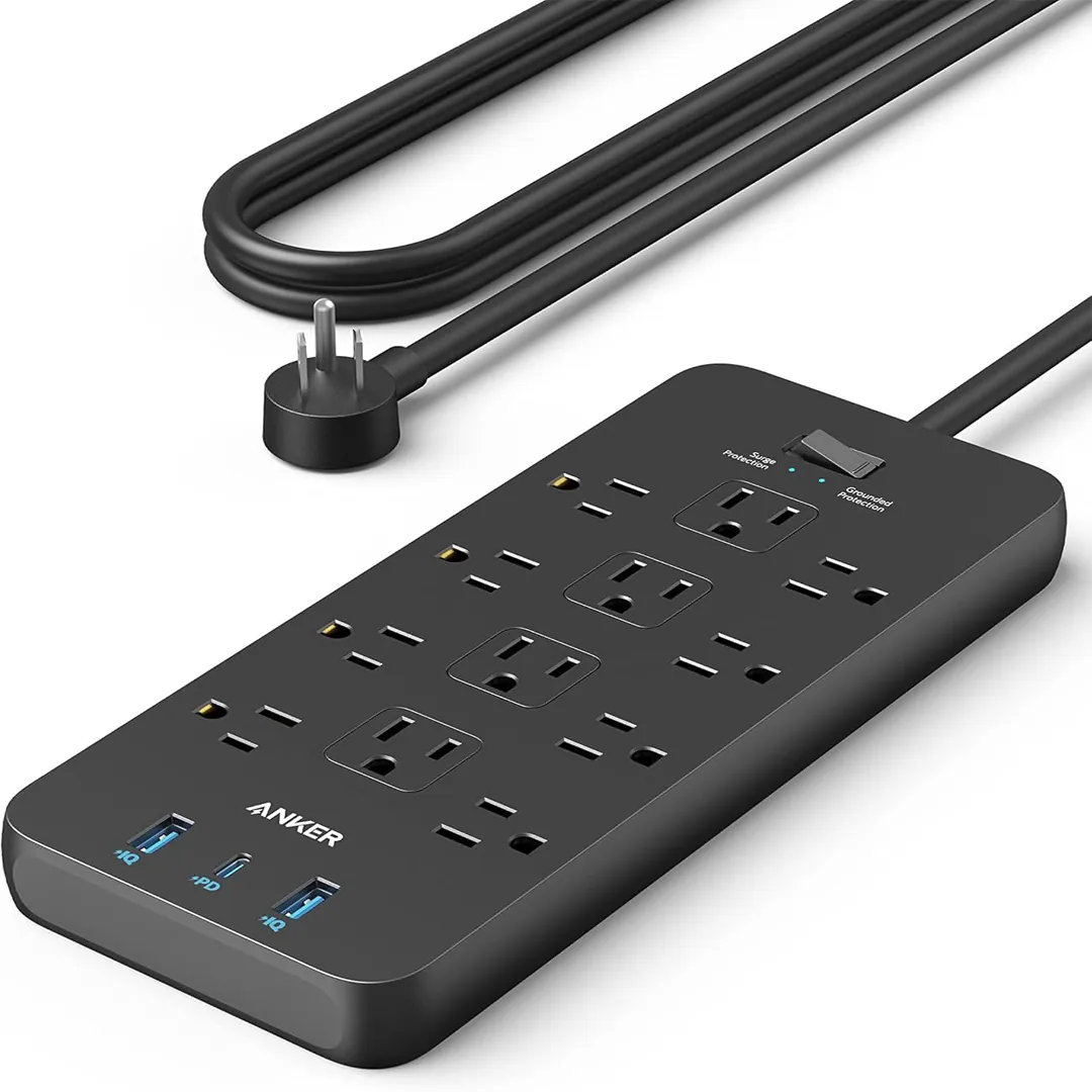 Anker 351 power strip surge protector with 12 outlets and USB charging ports