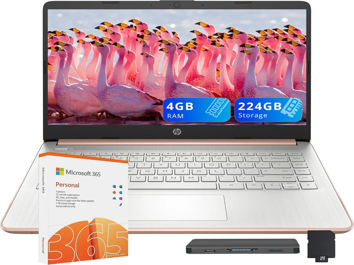 HP Stream laptop on a clean desk setup for students and office work