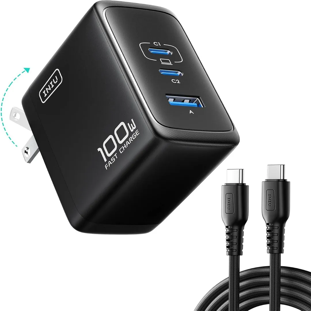 INIU 100W 3-port GaN fast charger card image