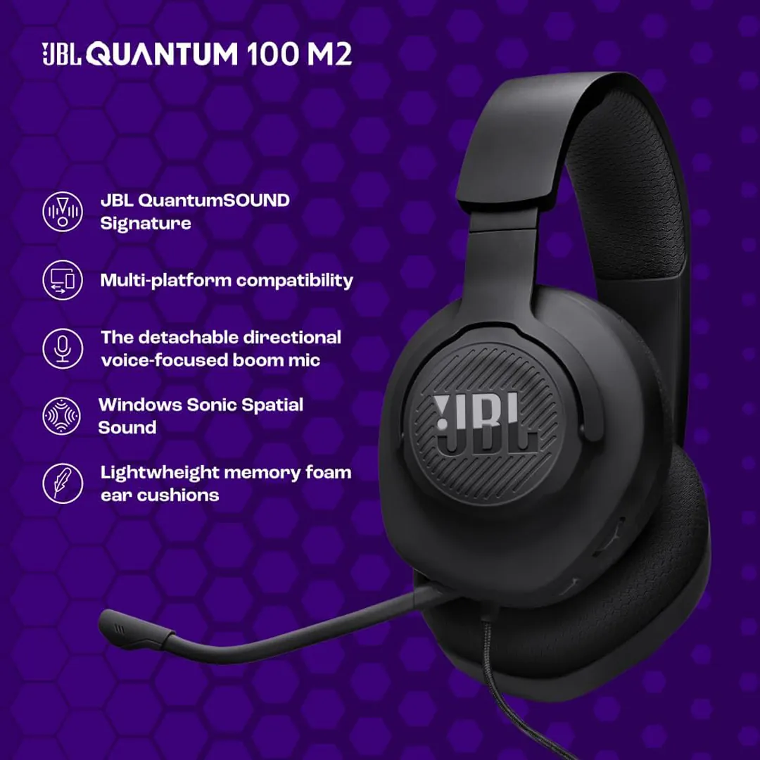 JBL Quantum 100M2 wired gaming headset black product image
