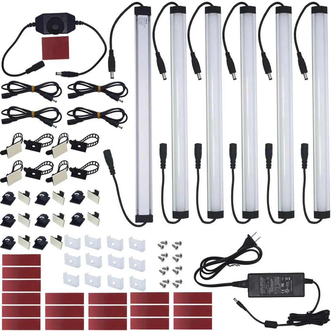 Plug-in or hardwired LED cabinet lighting kit with bright utility light bars