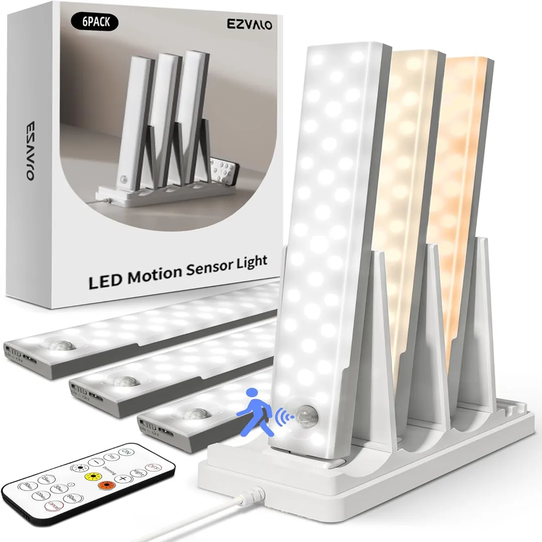 EZVALO wireless cabinet lights with charging station and remote control