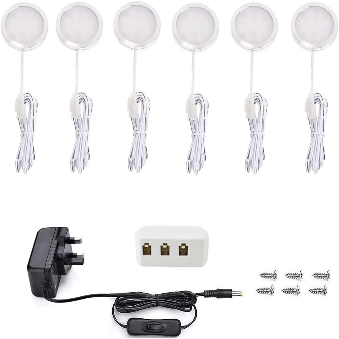 Vlio under cabinet light kit set of 6 LED puck lights product card