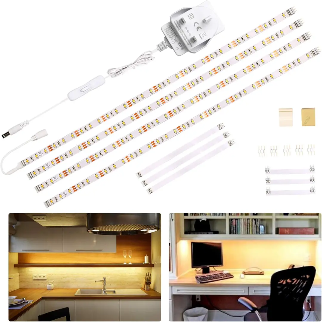 WOBANE flexible LED strip lights under cabinet lighting kit product card