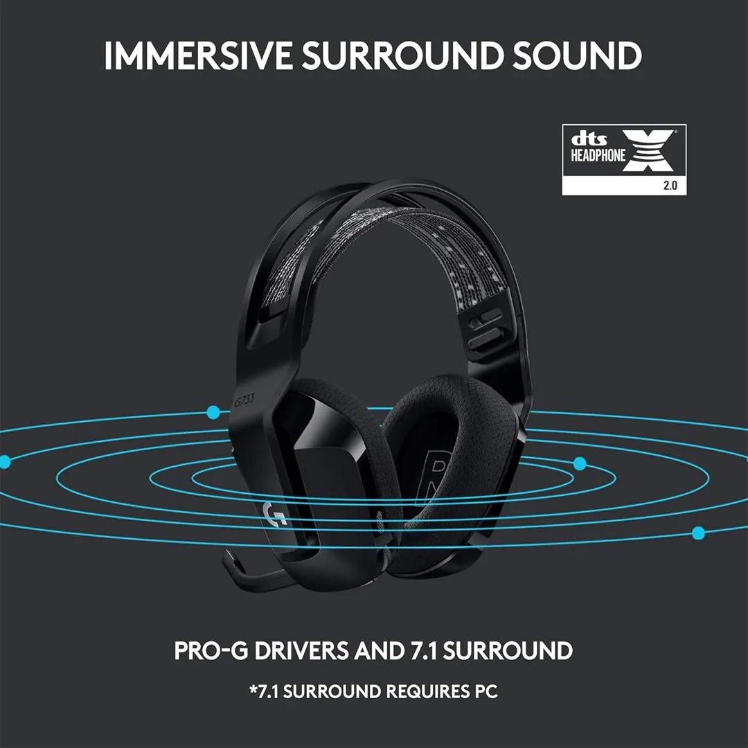 Logitech G733 wireless gaming headset product image