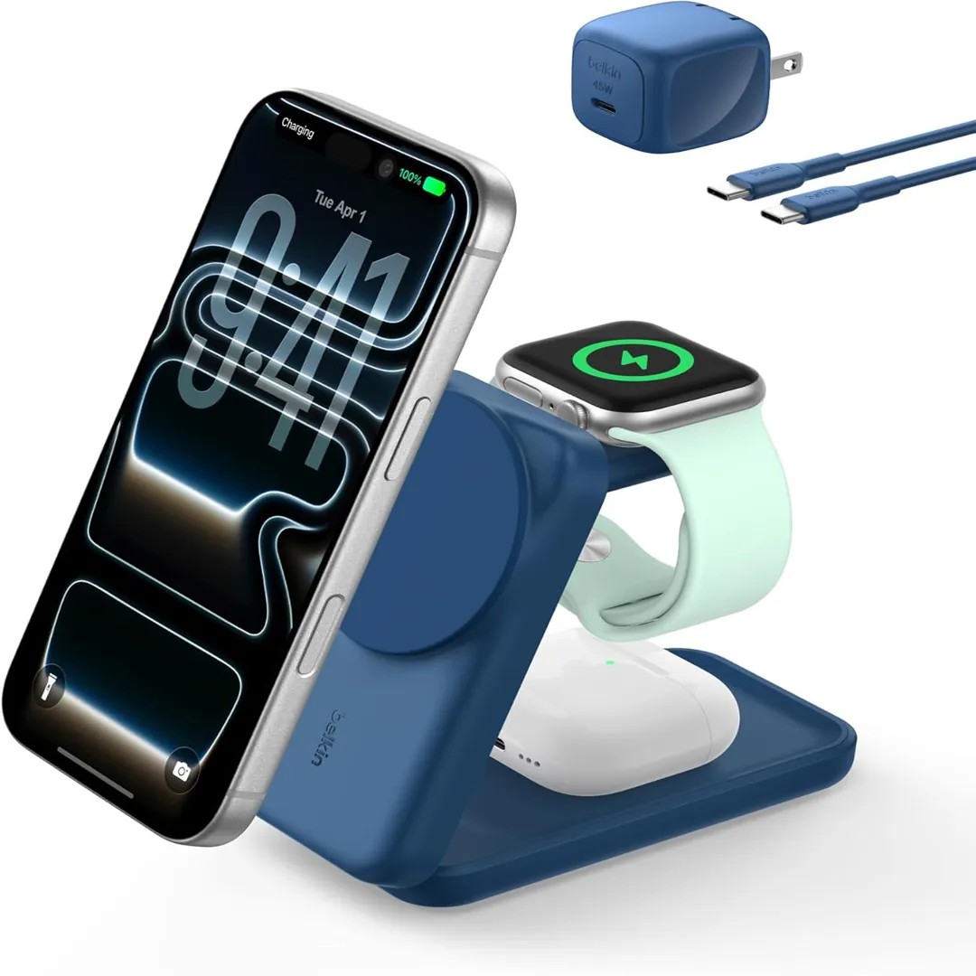 Belkin 3 in 1 magnetic wireless charger dock product image