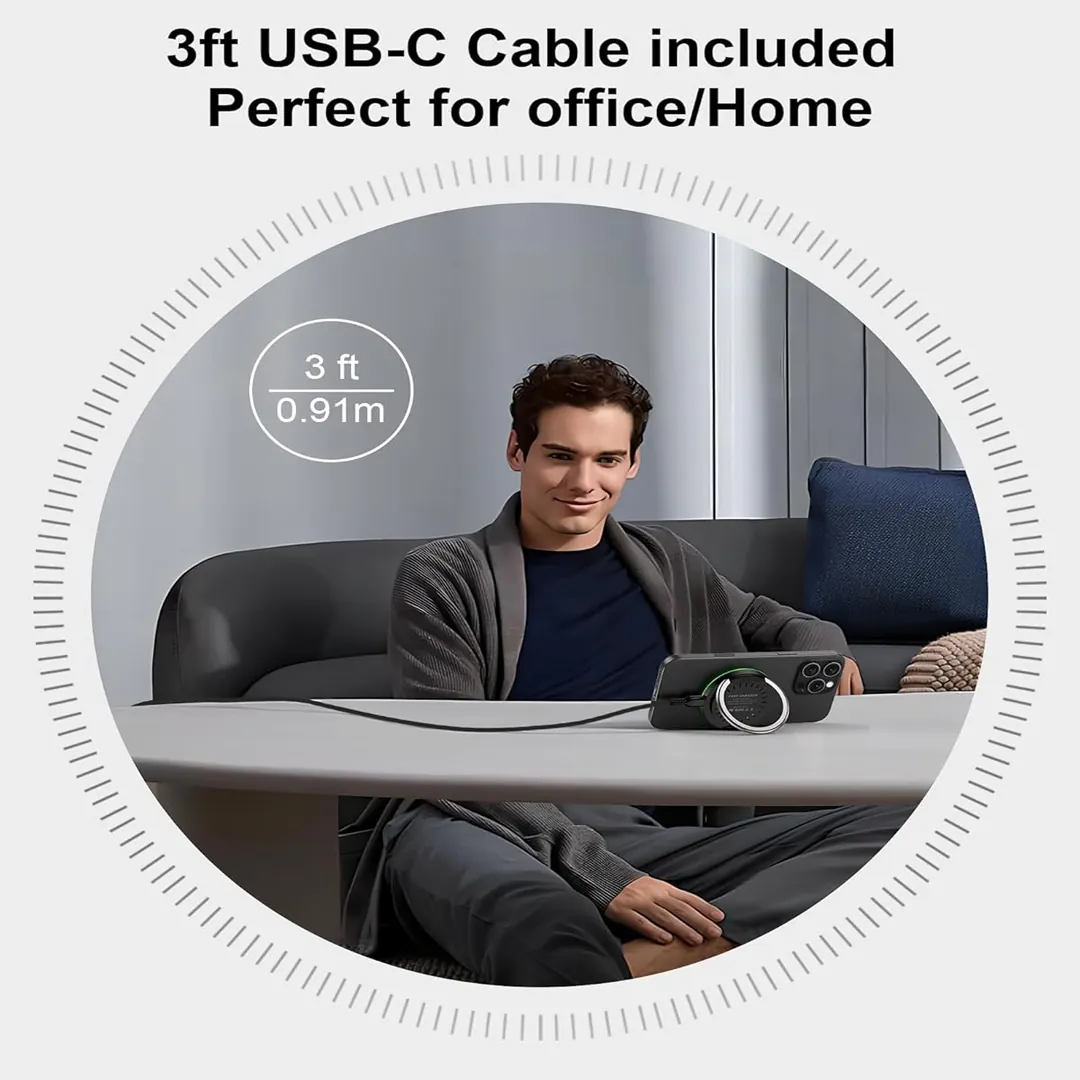 Samsung compatible 15W magnetic wireless charging pad with finger holder stand