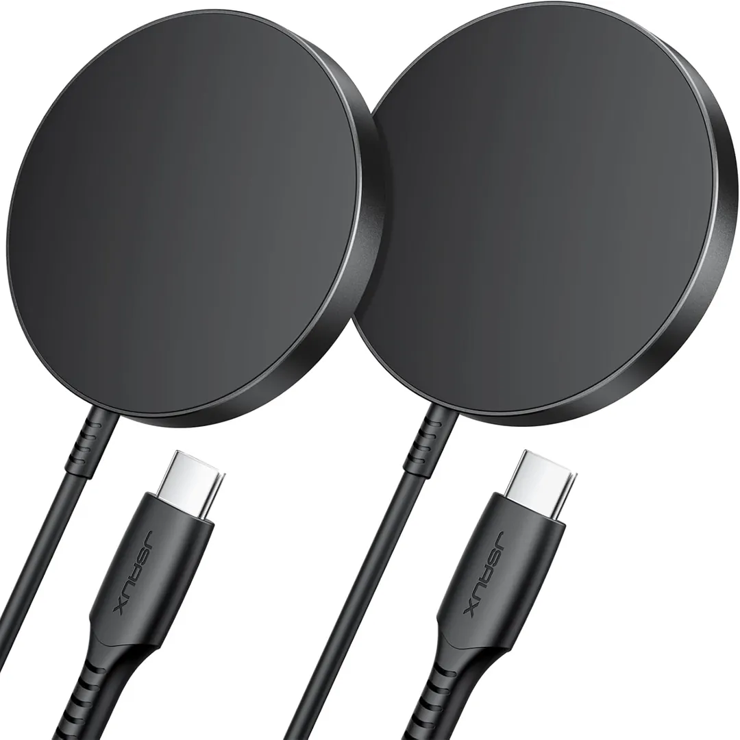 JSAUX magnetic wireless charger two pack black product image