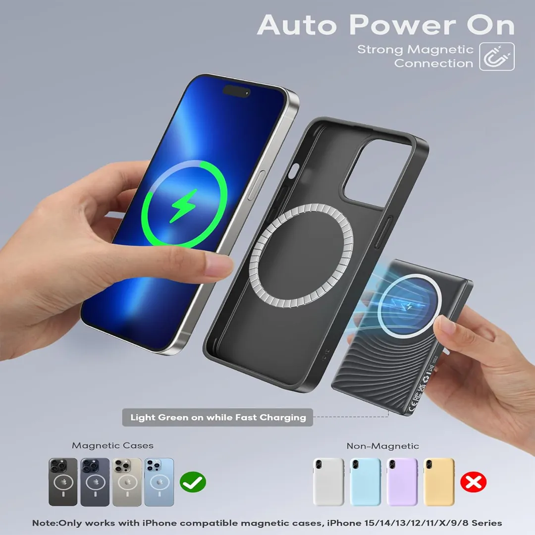 2026 power bank for MagSafe ultra slim magnetic portable charger