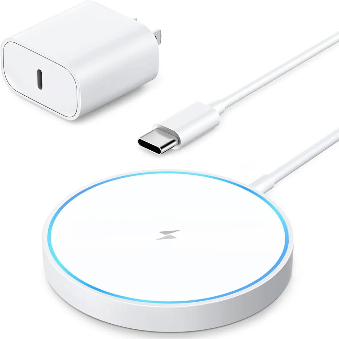 magnetic wireless charger with white finish product image