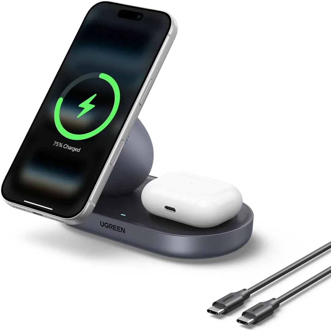 UGREEN Zapix Qi2 certified 2 in 1 wireless charger stand MagSafe compatible