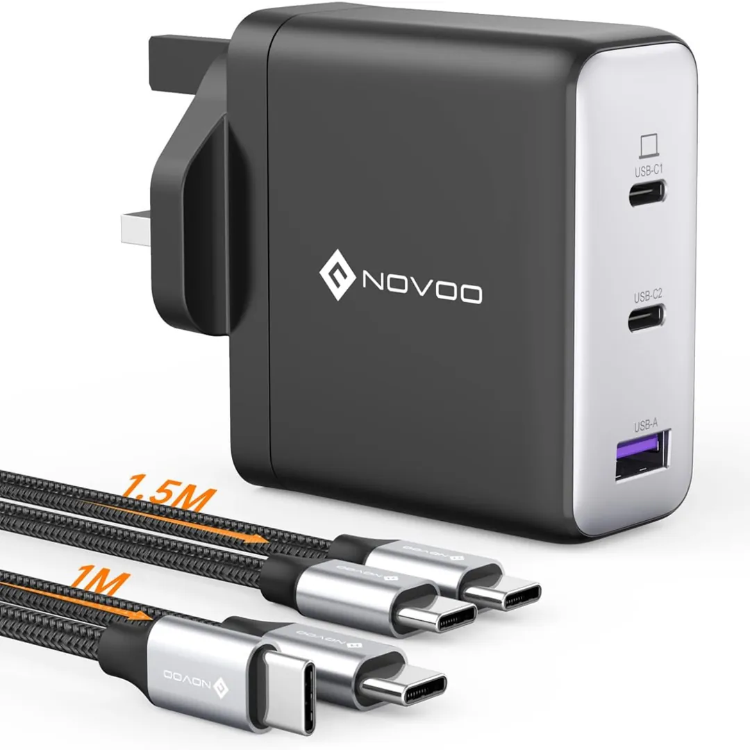 NOVOO 120W 3-port GaN USB-C charger product card
