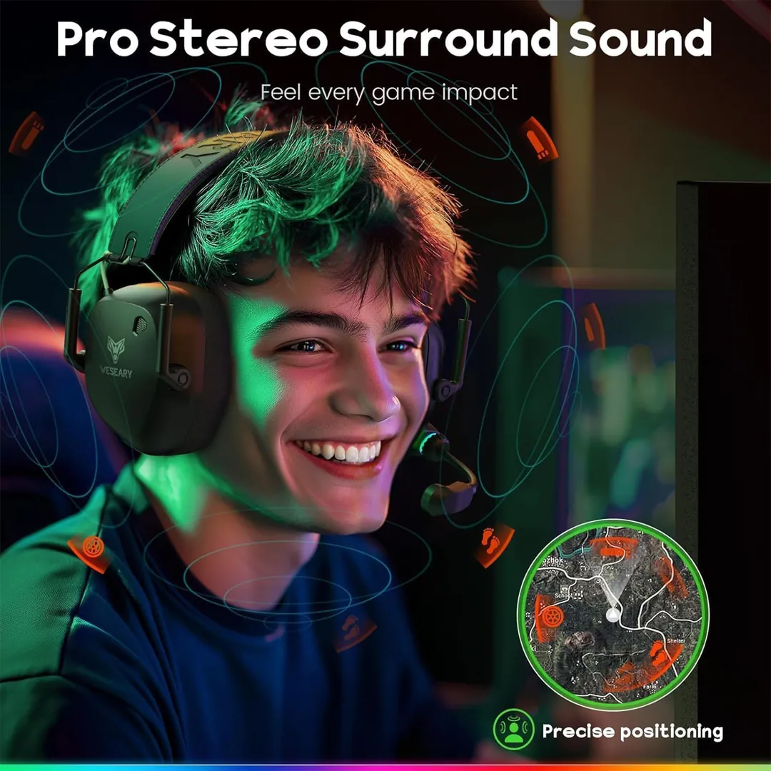 Wireless gaming headset dual mode bluetooth and 2.4GHz product image